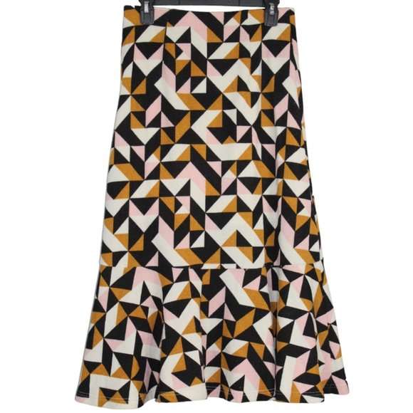 Maeve Anthropologie Small Tanya Geometric Abstract Midi Knit Skirt Pullon Womens - Picture 7 of 15